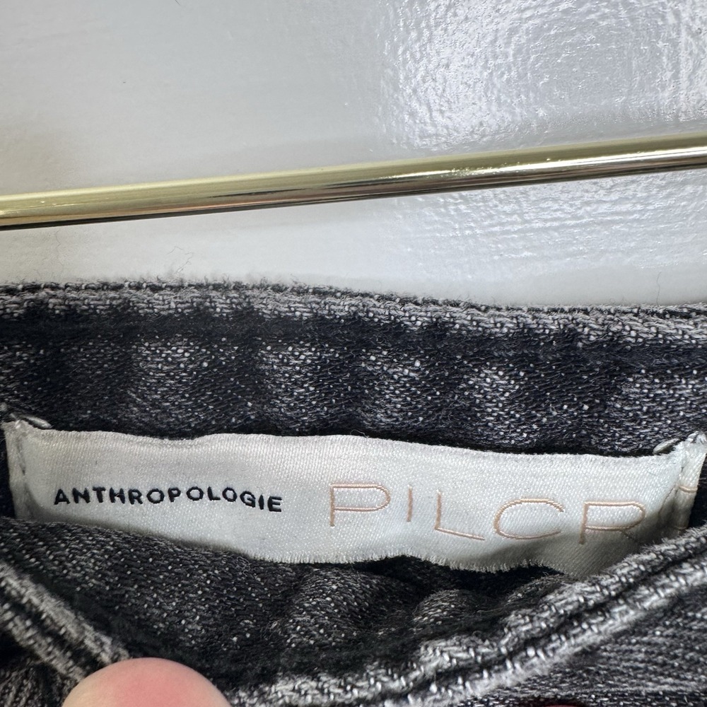 Anthropologie Pilcro High Rise Slim Jeans Womens 25 Black Studded Denim - Picture 4 of 12